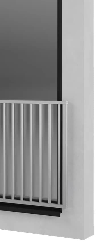 Sezione tecnica del modello GF-60 — Balcone alla francese in alluminio