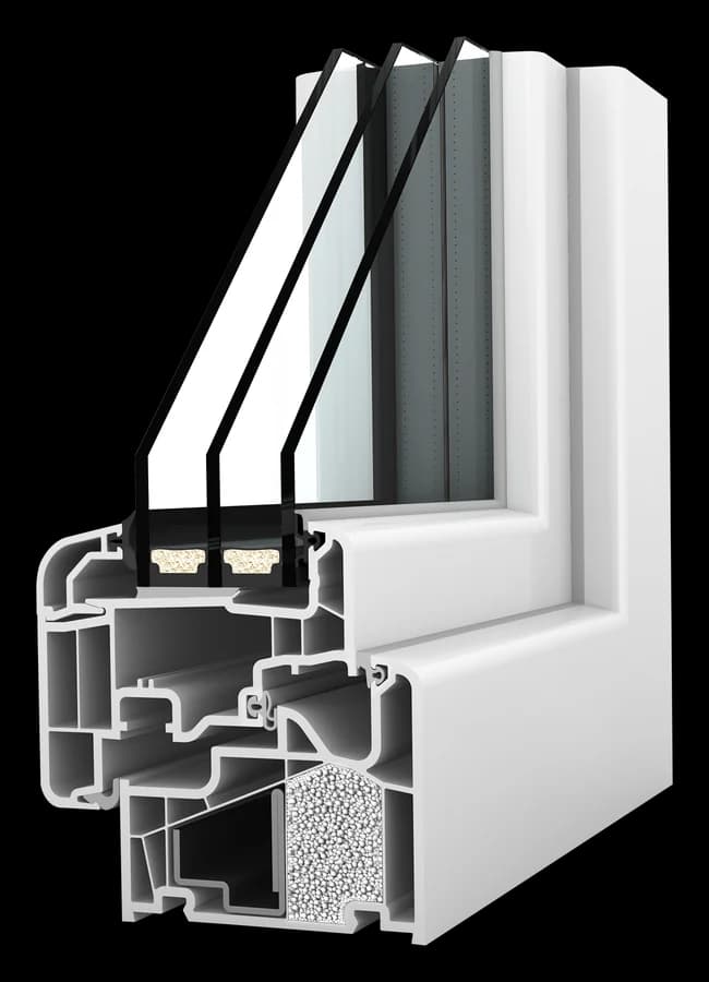 Cross-section of the PVC window profile